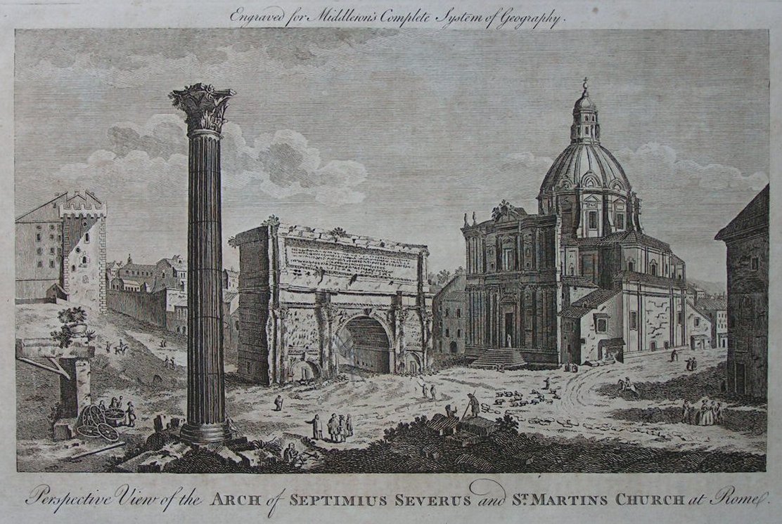 Print - Perspective View of the Arch of Septimus Severus and St. Martin's Church at Rome